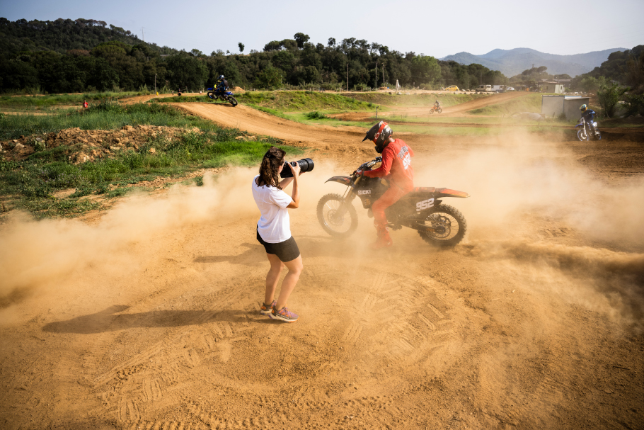 Motorbike riders on dirt track being photographed | Nikon Cameras, Lenses & Accessories